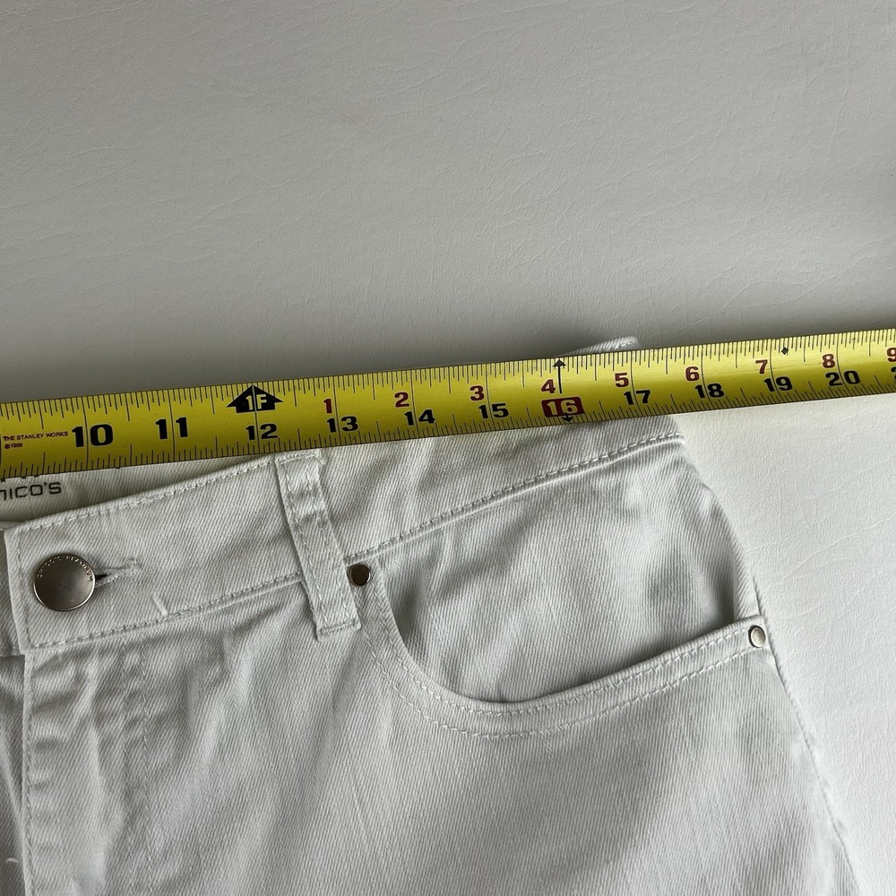 Chico's Women's Platinum Denim Ankle Jeans White Size 1.5 Summer Classic - Picture 9 of 10